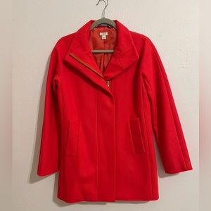 J Crew City Coat - Bright Orange/Pink